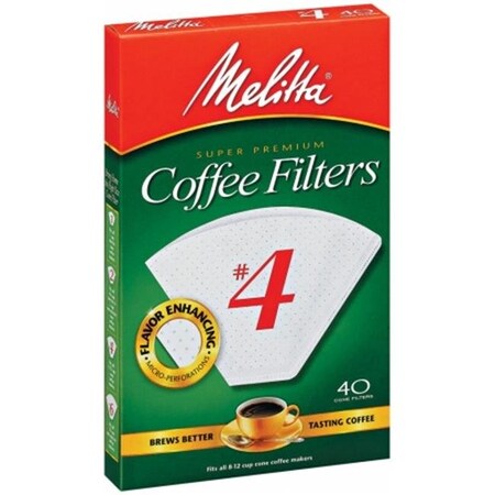Melitta Melitta 624404 40 Count No. 4 White Cone Coffee Filters 624404